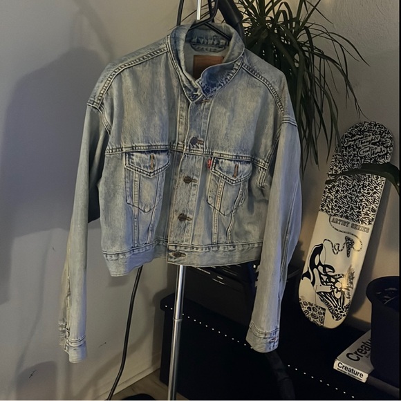 levis cropped loose denim trucker jacket - Picture 1 of 3